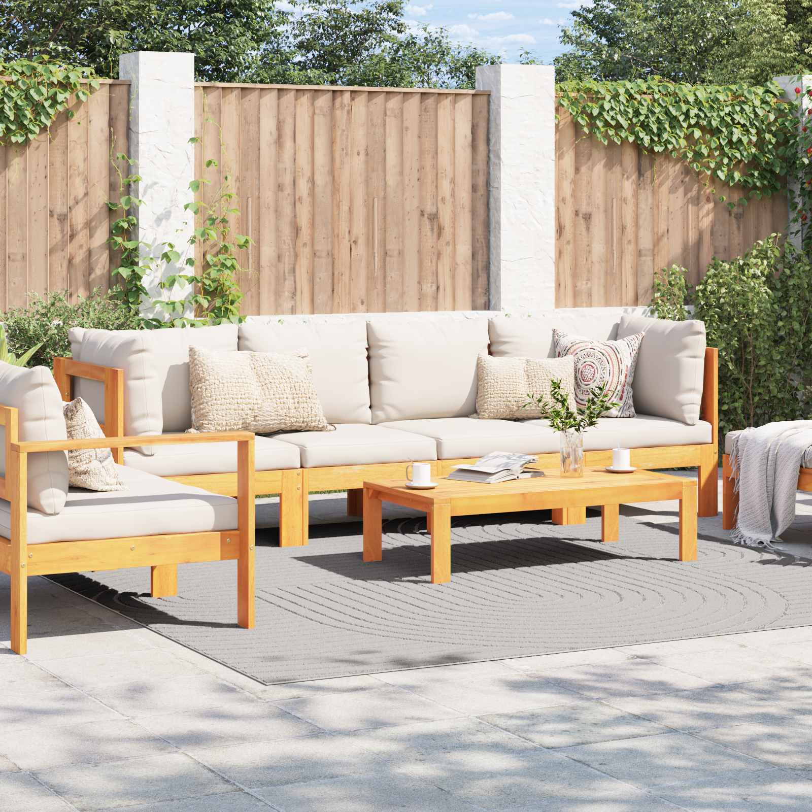 Χαλιά χώρου τετράγωνο PALMERAS Κρεμ 240 x 240 cm Πολυεστέρας - Pakobazaar