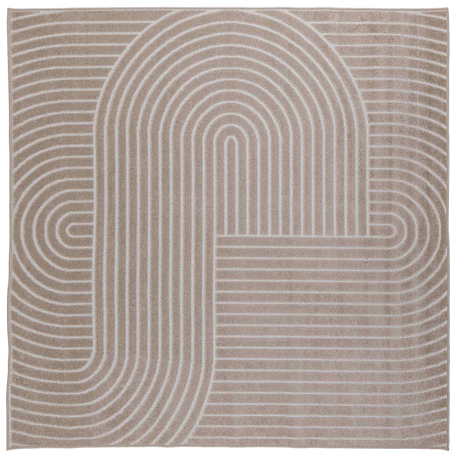 Χαλιά χώρου τετράγωνο PALMERAS Μπεζ 120 x 120 cm Πολυεστέρας - Pakobazaar