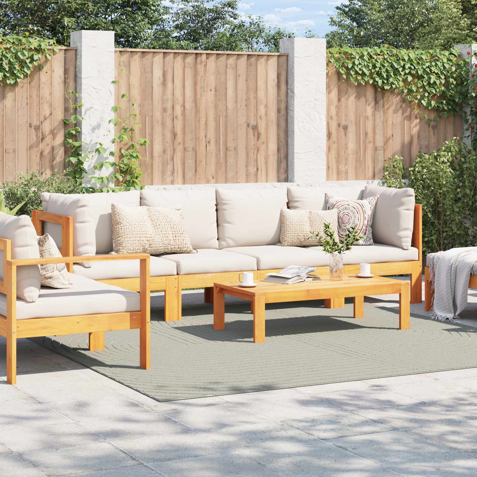 Χαλιά χώρου τετράγωνο PALMERAS Πράσινο 240 x 240 cm Πολυεστέρας - Pakobazaar