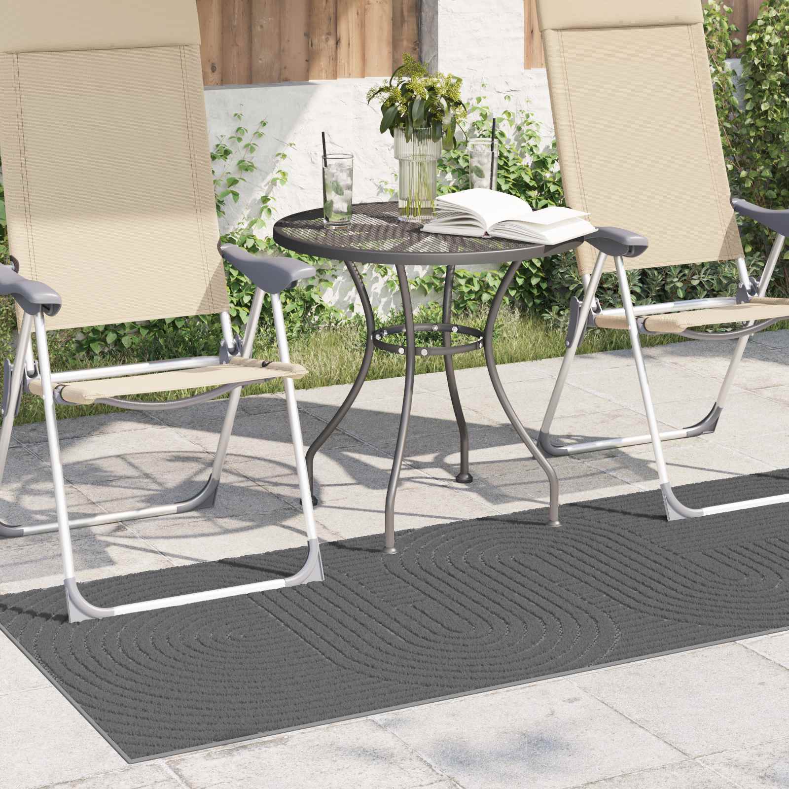 Χαλιά χώρου Ορθογώνιος PALMERAS Ανθρακί 150 x 80 cm Πολυεστέρας - Pakobazaar