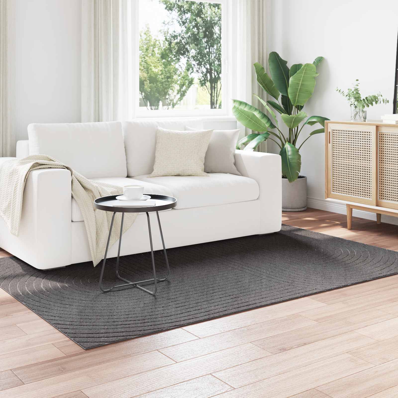Χαλιά χώρου PALMERAS Ανθρακί 170 x 120 εκ. Πολυεστέρας - Pakobazaar