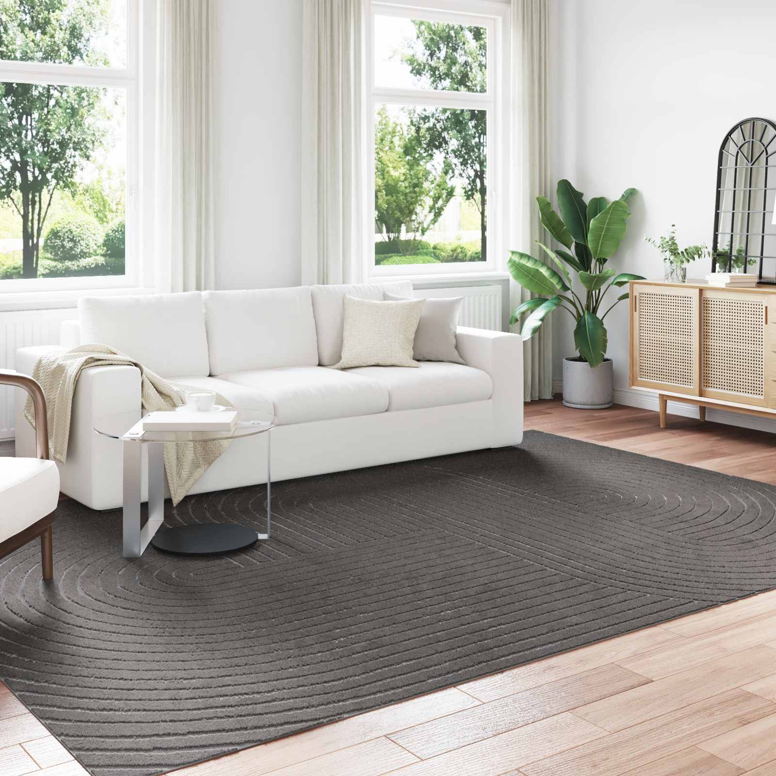 Χαλιά χώρου Ορθογώνιος PALMERAS Ανθρακί 340 x 240 εκ - Pakobazaar