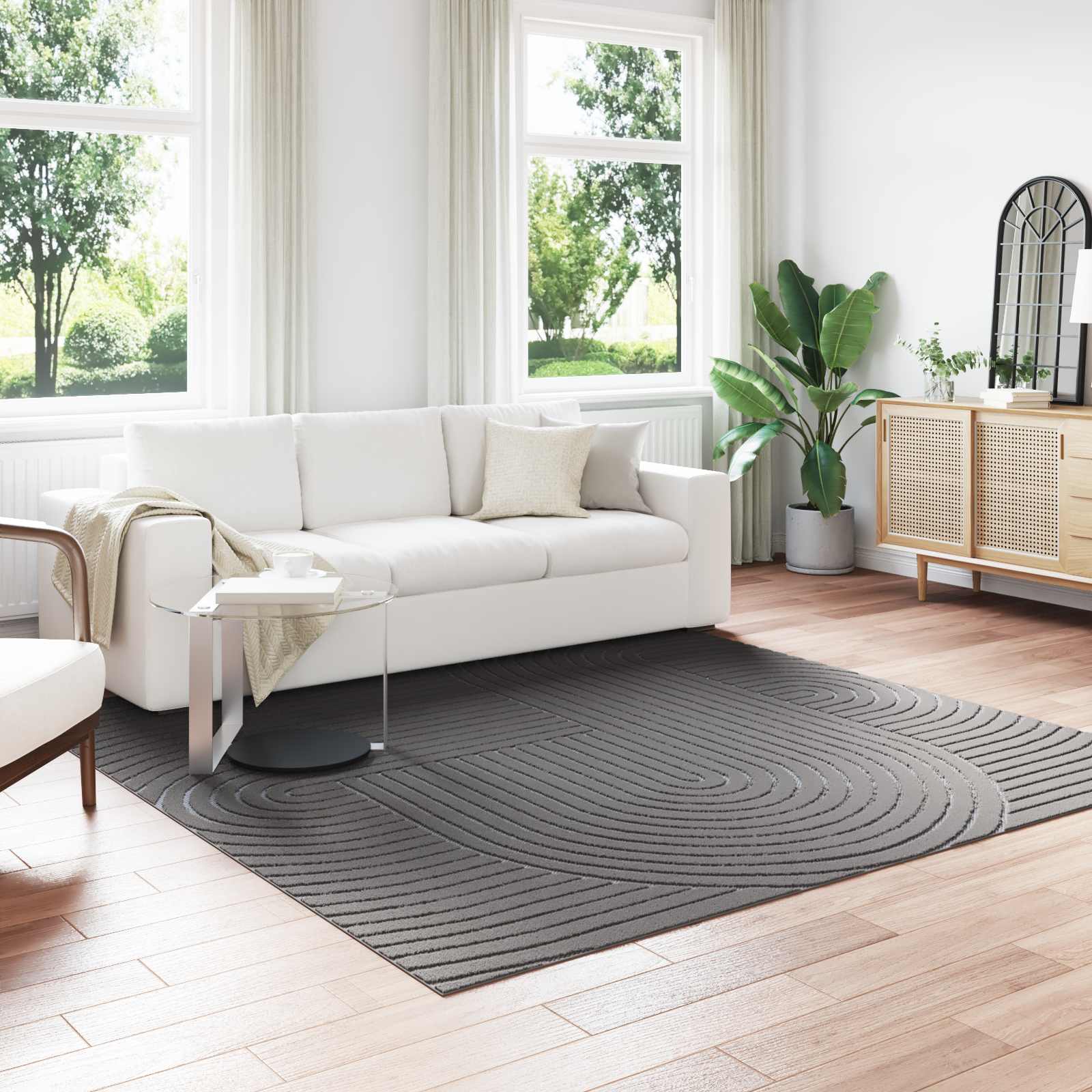 Χαλιά χώρου τετράγωνο PALMERAS Ανθρακί 240 x 240 cm Πολυεστέρας - Pakobazaar