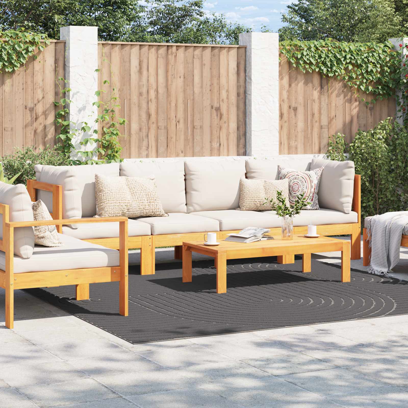 Χαλιά χώρου τετράγωνο PALMERAS Ανθρακί 240 x 240 cm Πολυεστέρας - Pakobazaar