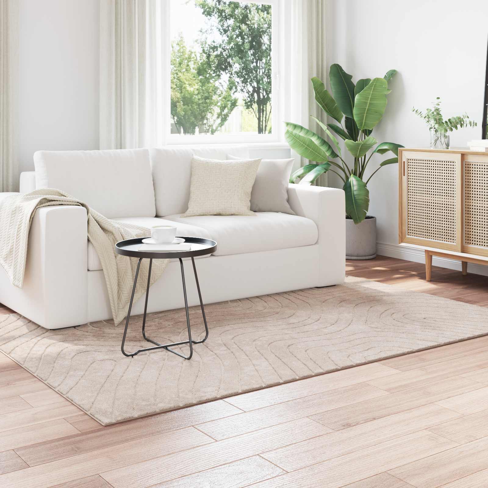 Χαλιά χώρου Ορθογώνιος PALMERAS Μπεζ 200 x 140 cm Πολυεστέρας - Pakobazaar