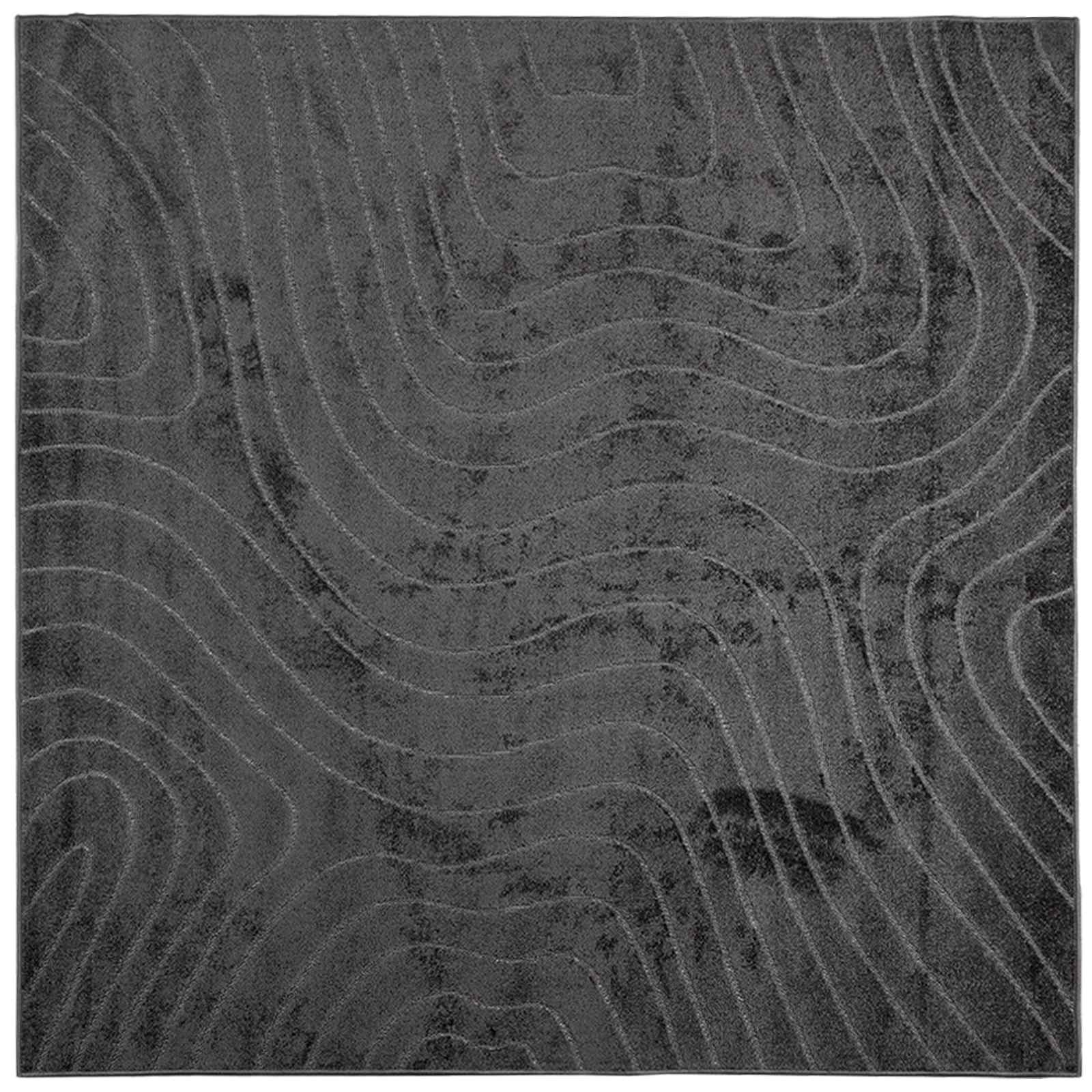Χαλιά χώρου τετράγωνο PALMERAS Ανθρακί 200 x 200 cm Πολυεστέρας - Pakobazaar