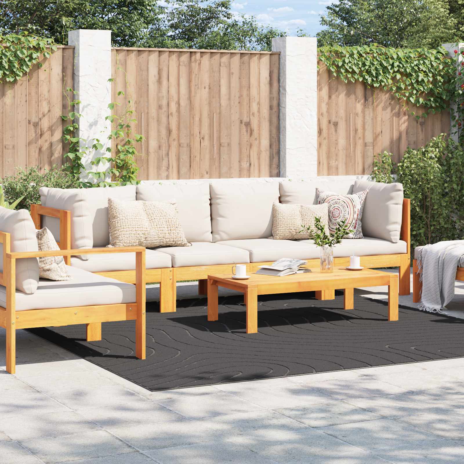 Χαλιά χώρου τετράγωνο PALMERAS Ανθρακί 240 x 240 cm Πολυεστέρας - Pakobazaar