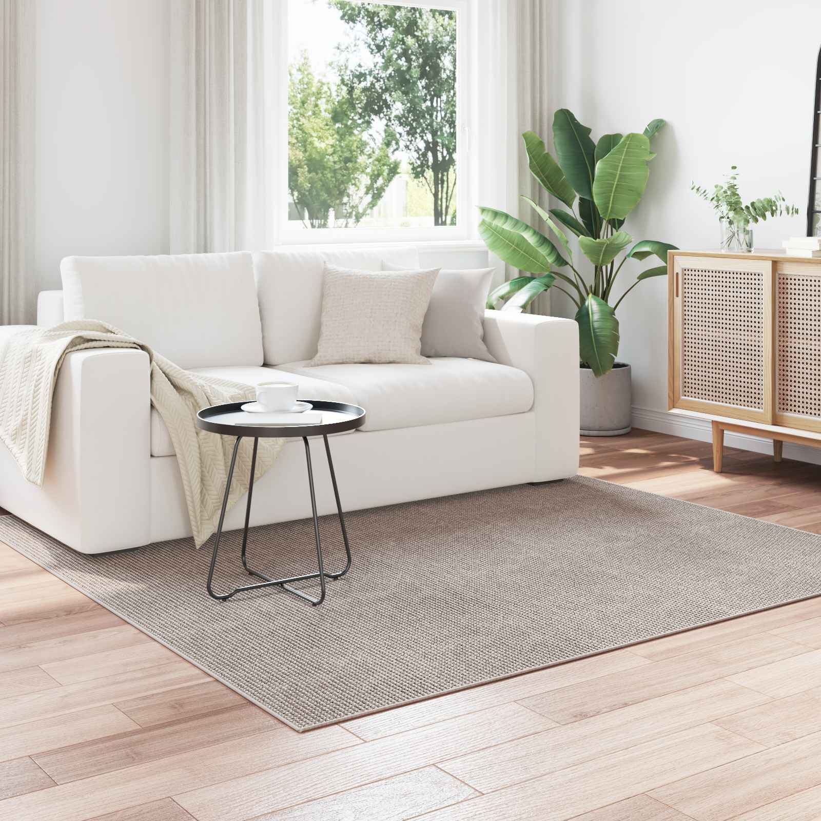 Χαλιά χώρου LUGO Κρέμα και Ταπεί 120 x 120 cm Πολυεστέρας - Pakobazaar