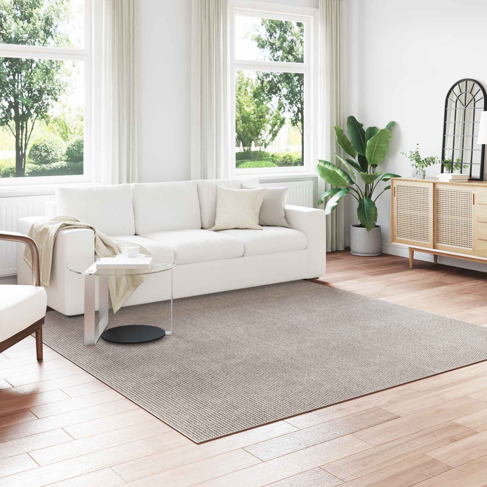 Χαλιά χώρου LUGO Κρέμα και Ταπεί 240 x 240 cm Πολυεστέρας - Pakobazaar