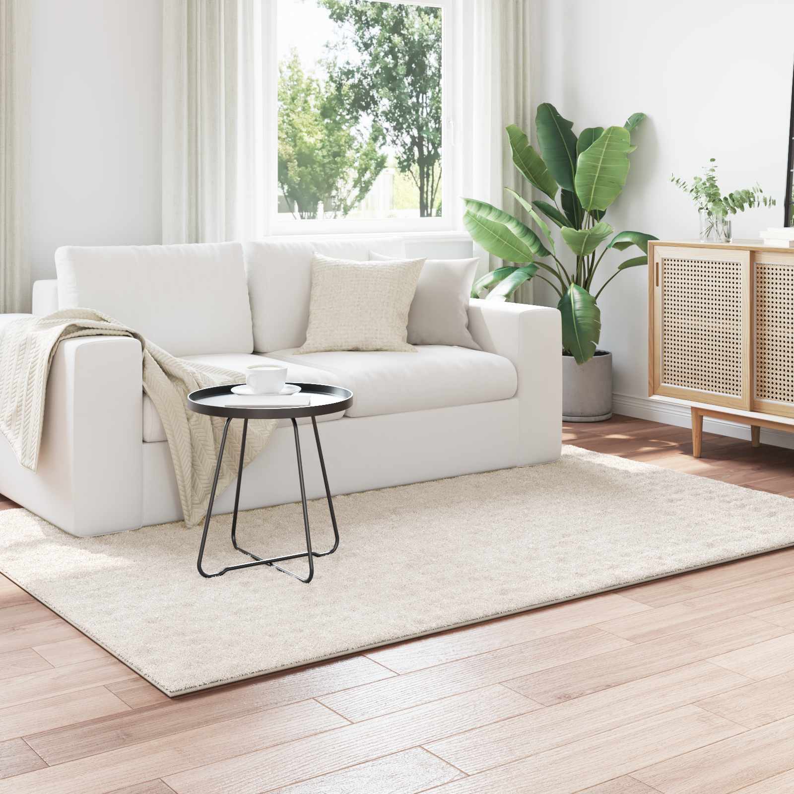 Χαλιά χώρου Ορθογώνιος SIROLO Κρεμ 200 x 140 cm Πολυεστέρας - Pakobazaar