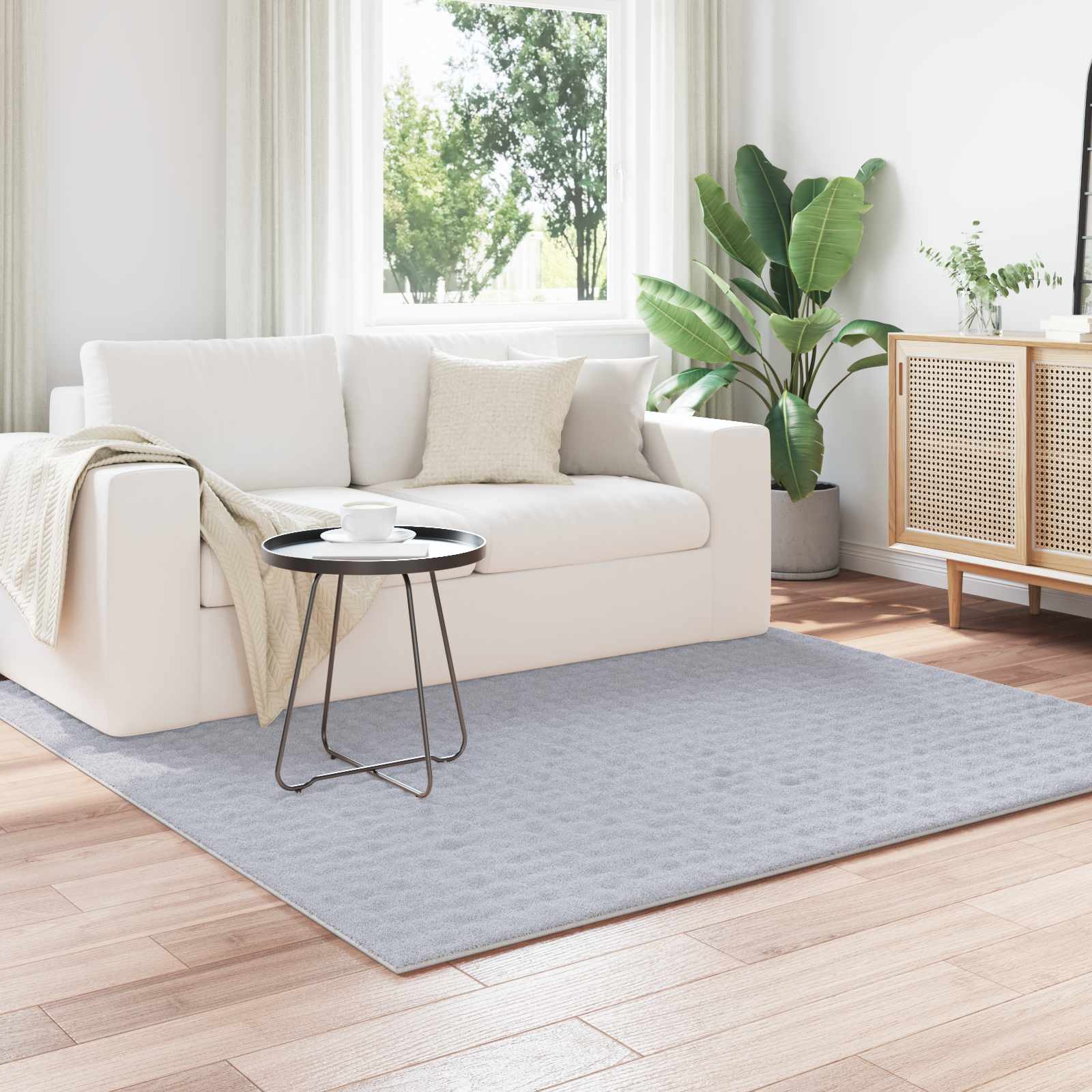 Χαλιά χώρου τετράγωνο SIROLO Γκρι 120 x 120 cm Πολυεστέρας - Pakobazaar