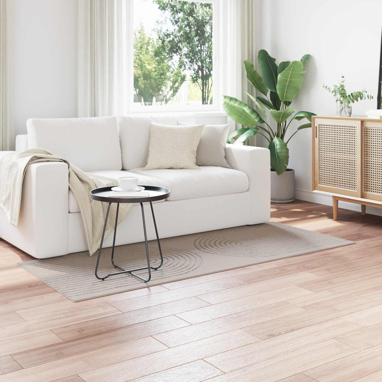 Χαλιά χώρου Ορθογώνιος GALATI Κρεμ 150 x 80 cm Πολυεστέρας - Pakobazaar
