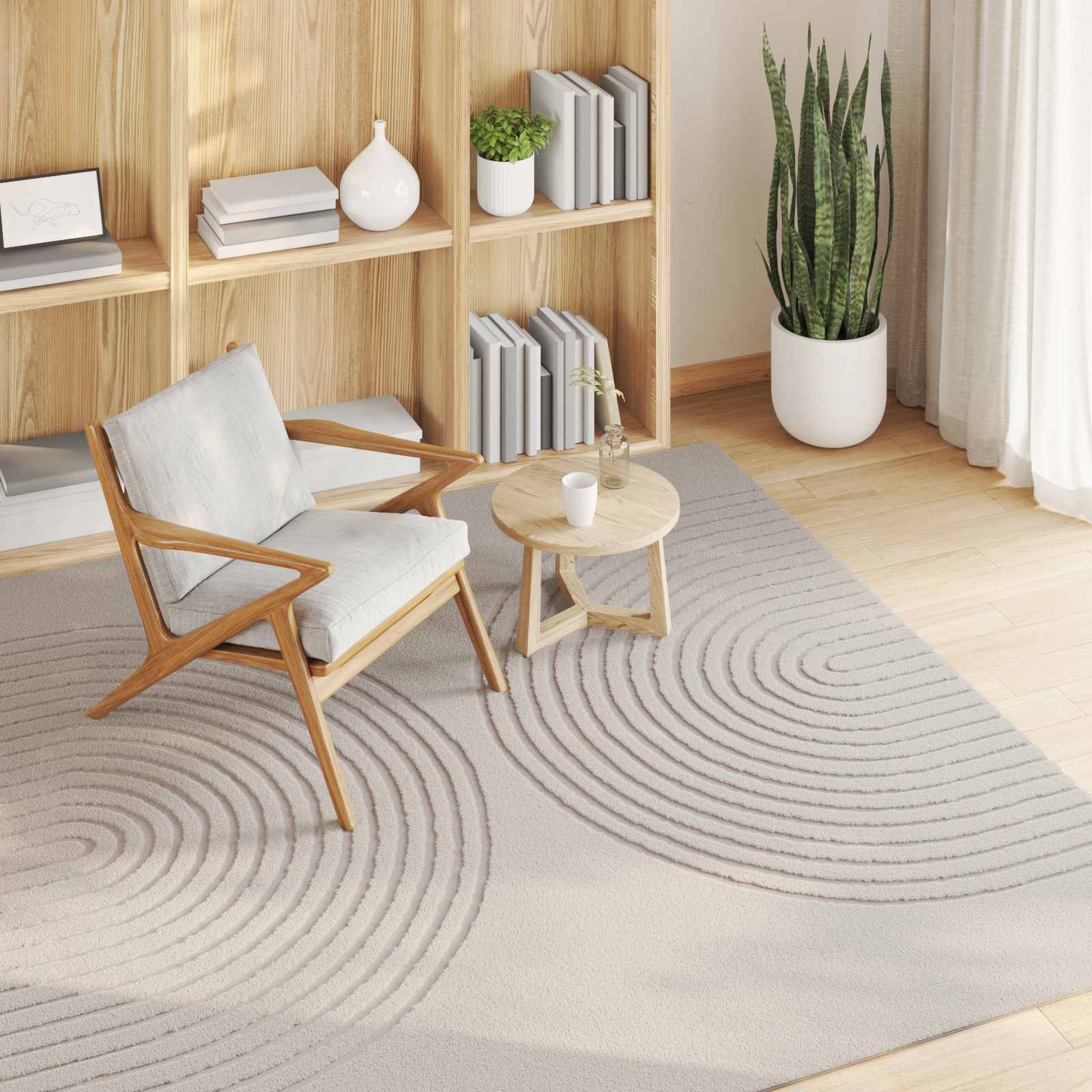 Χαλιά χώρου τετράγωνο GALATI Κρεμ 120 x 120 cm Πολυεστέρας - Pakobazaar