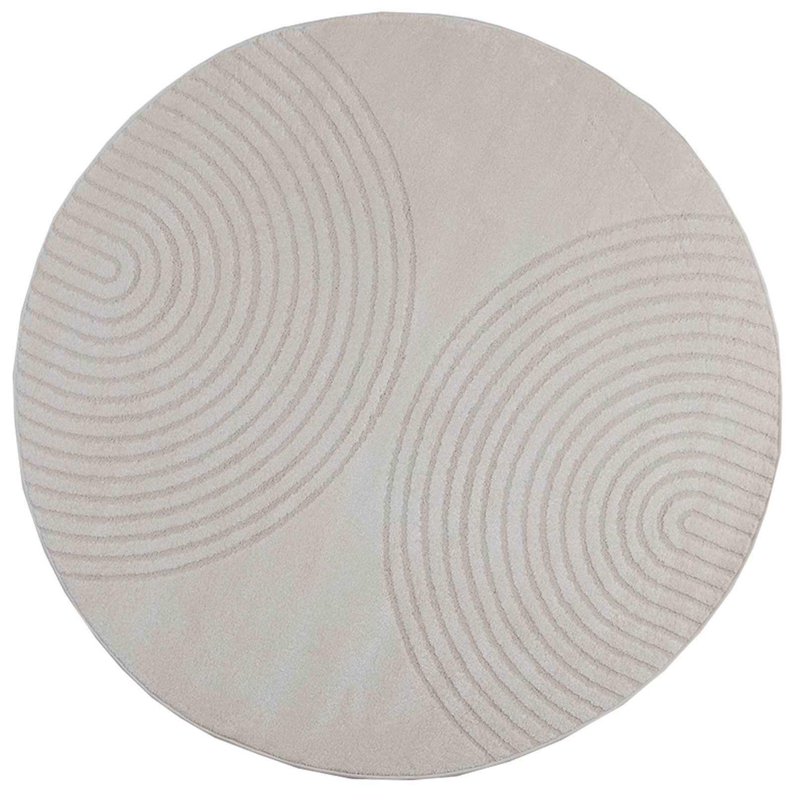 Χαλιά χώρου Γύρος GALATI Κρεμ Ø 120 εκ. Πολυεστέρας - Pakobazaar