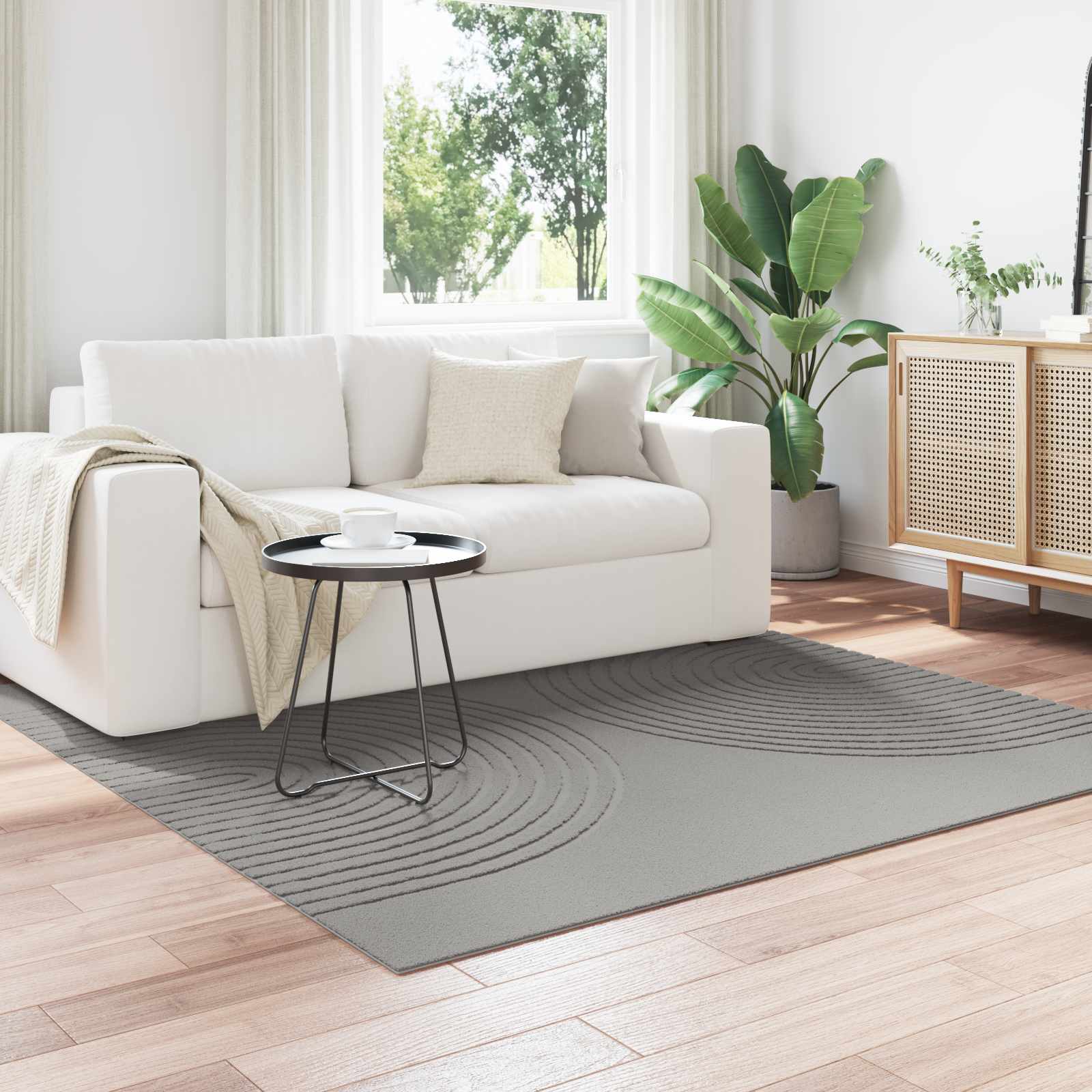 Χαλιά χώρου τετράγωνο GALATI Γκρι 120 x 120 cm Πολυεστέρας - Pakobazaar