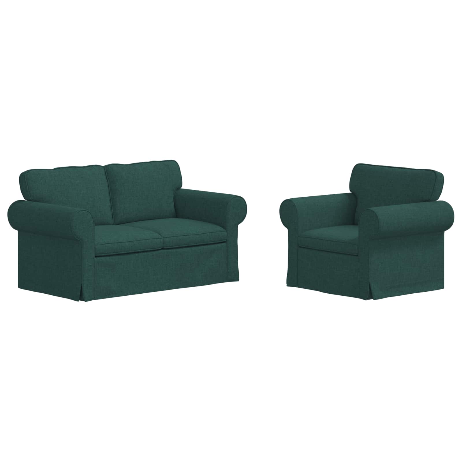 Καναπές 2 pcs Σκούρο Πράσινο 155 x 82 x 80 εκ ύφασμα - Pakobazaar