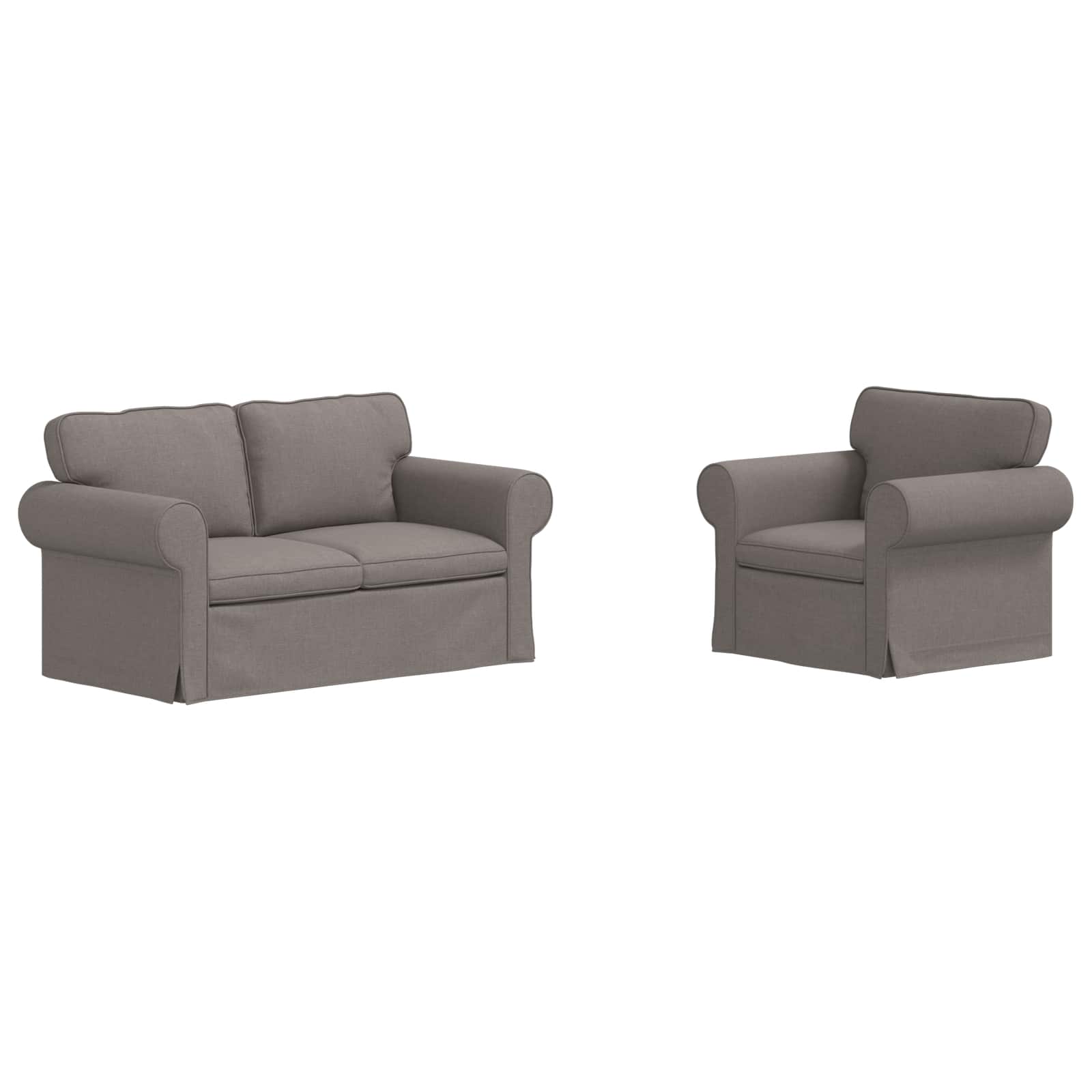 Καναπές 2 pcs Taupe 155 x 82 x 80 εκ ύφασμα - Pakobazaar