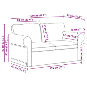 Καναπές 2 pcs Taupe 155 x 82 x 80 εκ ύφασμα - Pakobazaar