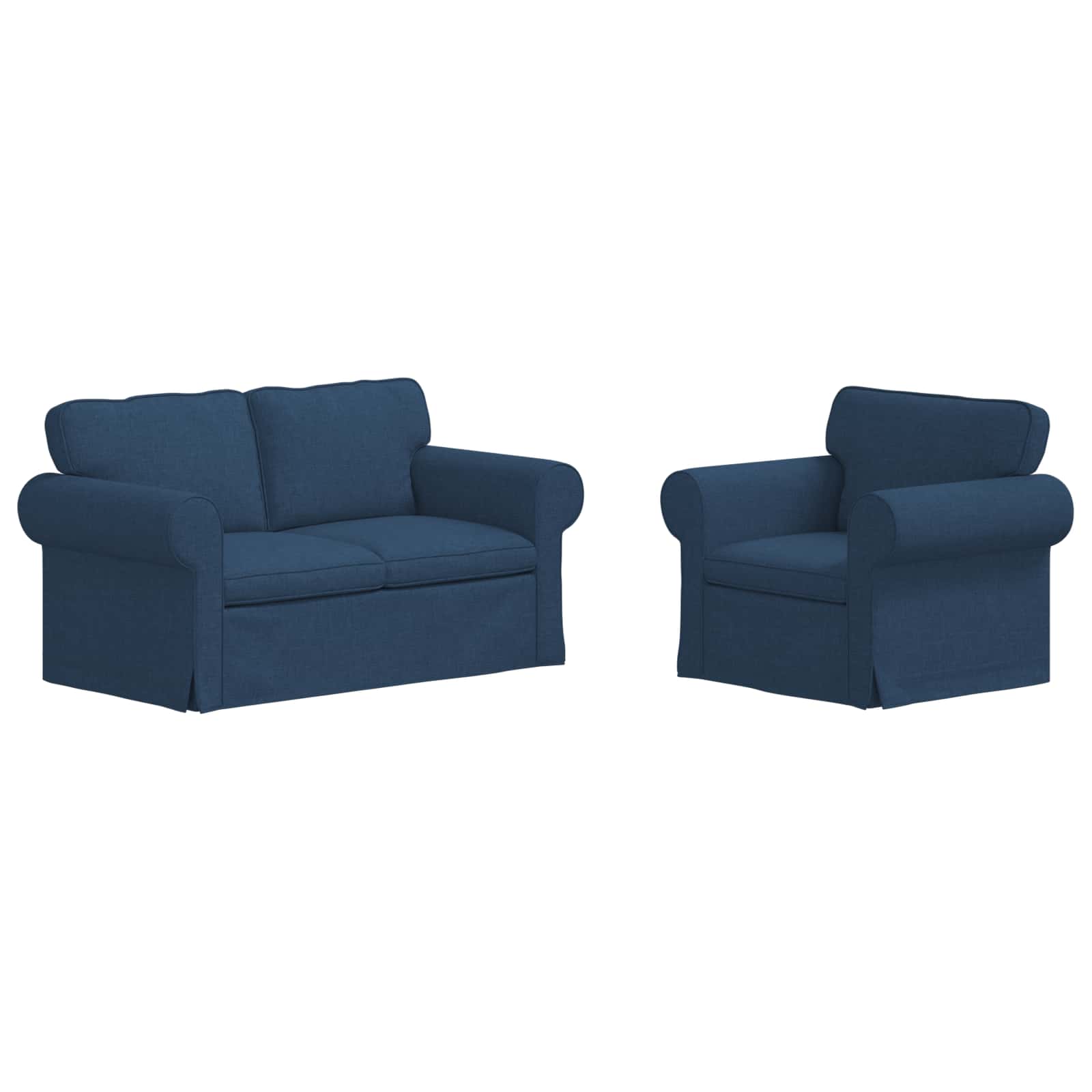 Καναπές 2 pcs Μπλε 155 x 82 x 80 εκ ύφασμα - Pakobazaar