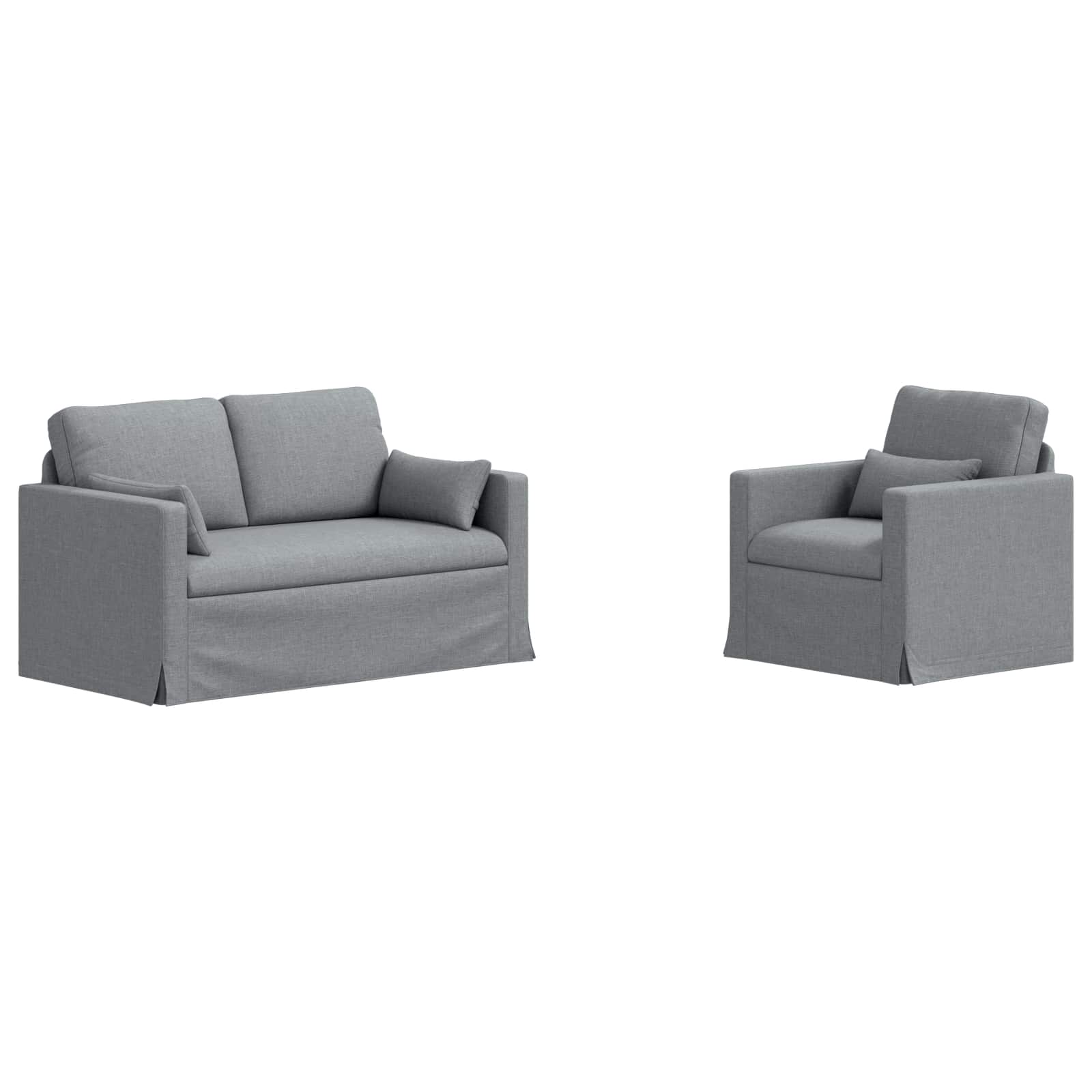 Καναπές 2 pcs Ανοιχτό γκρι 139 x 78 x 80 εκ ύφασμα - Pakobazaar