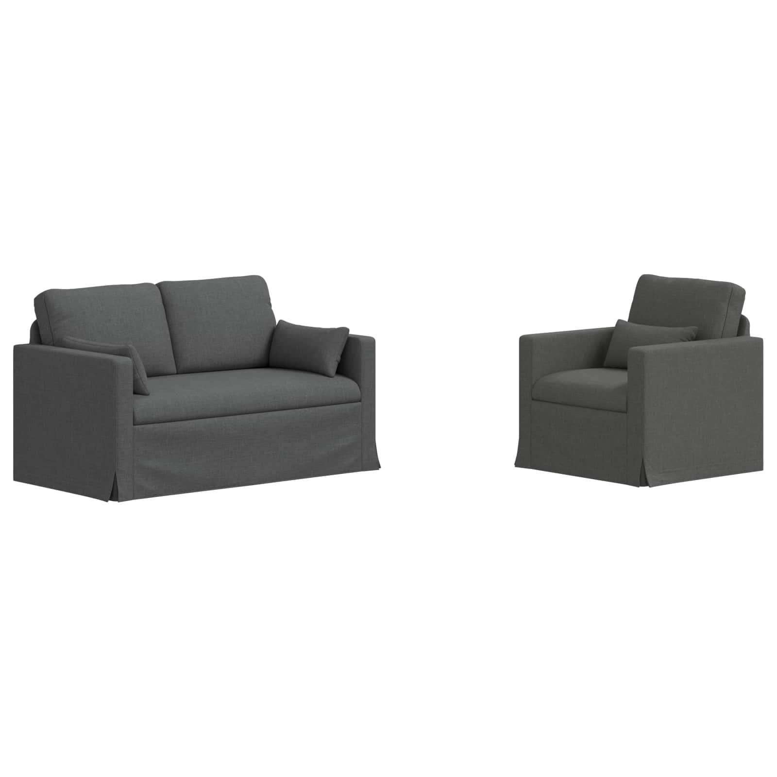 Καναπές 2 pcs Σκούρο Γκρι 139 x 78 x 80 εκ ύφασμα - Pakobazaar