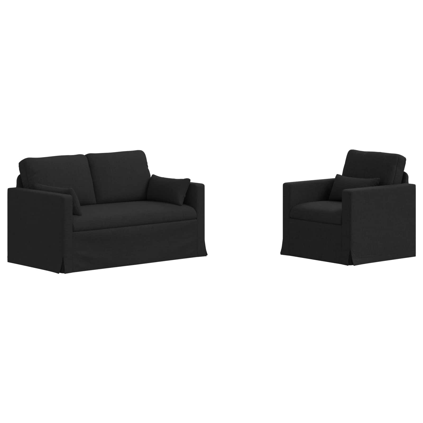 Καναπές 2 pcs Μαύρο 139 x 78 x 80 εκ ύφασμα - Pakobazaar