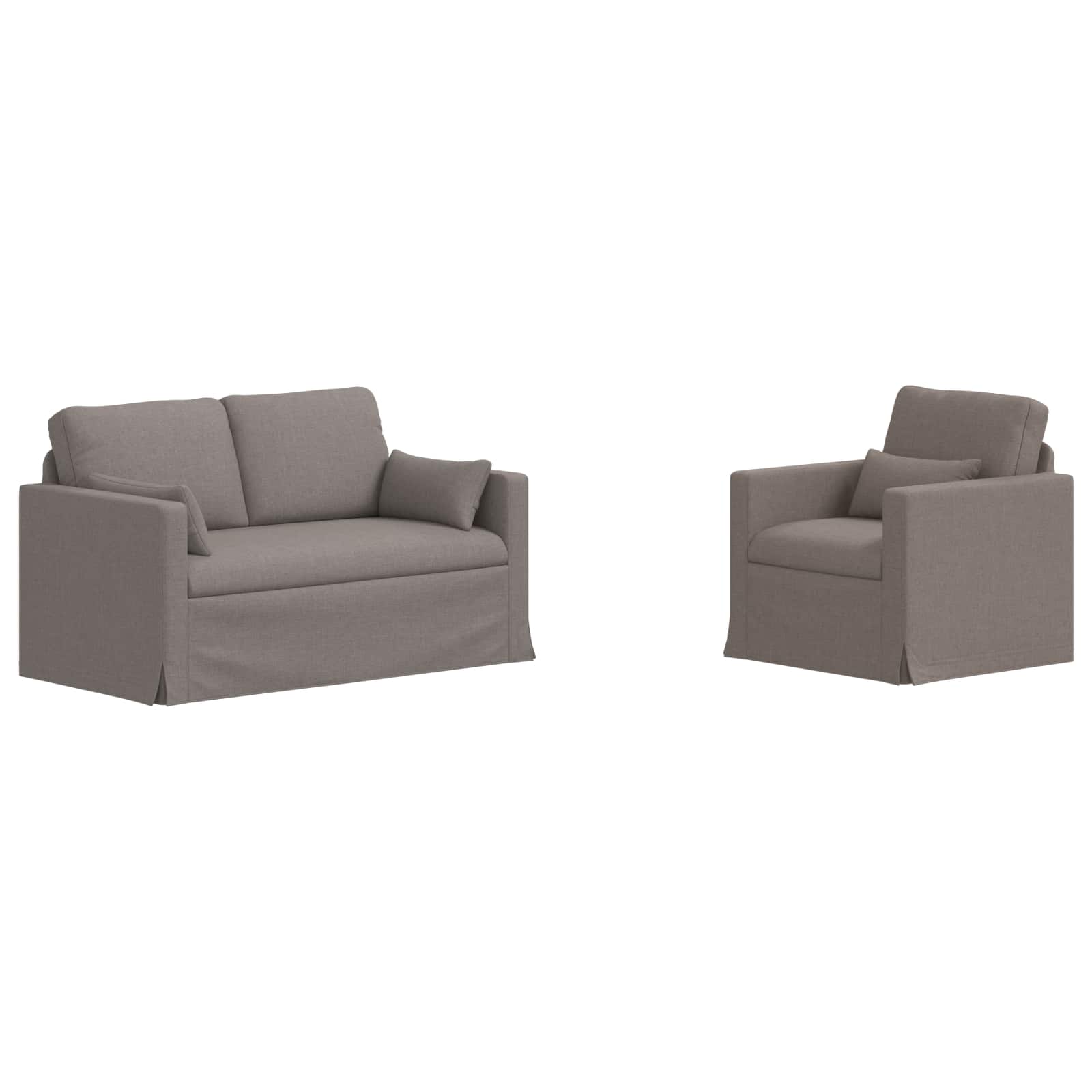 Καναπές 2 pcs Taupe 139 x 78 x 80 εκ ύφασμα - Pakobazaar