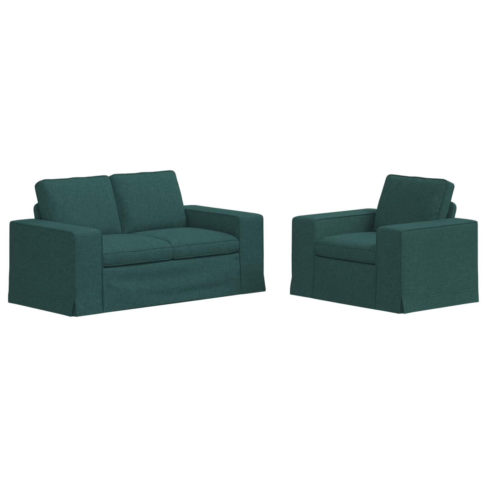 Καναπές 2 pcs Σκούρο Πράσινο 182 x 80 x 82 εκ ύφασμα - Pakobazaar