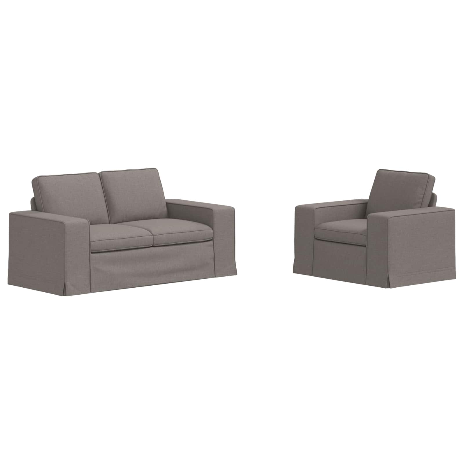 Καναπές 2 pcs Taupe 182 x 80 x 82 εκ ύφασμα - Pakobazaar