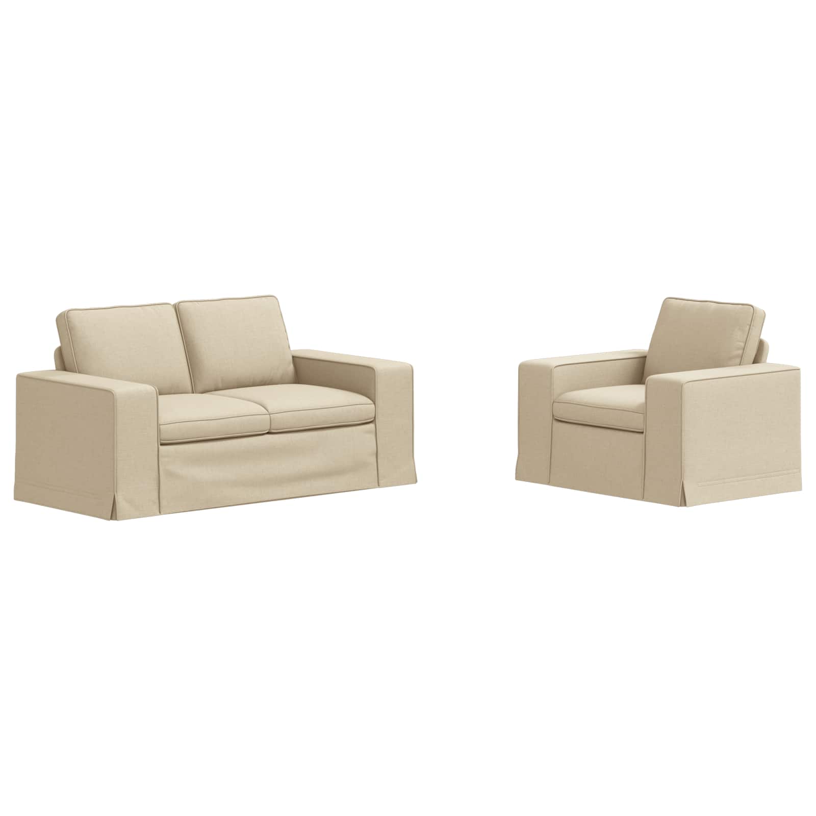 Καναπές 2 pcs Κρεμ 182 x 80 x 82 εκ ύφασμα - Pakobazaar
