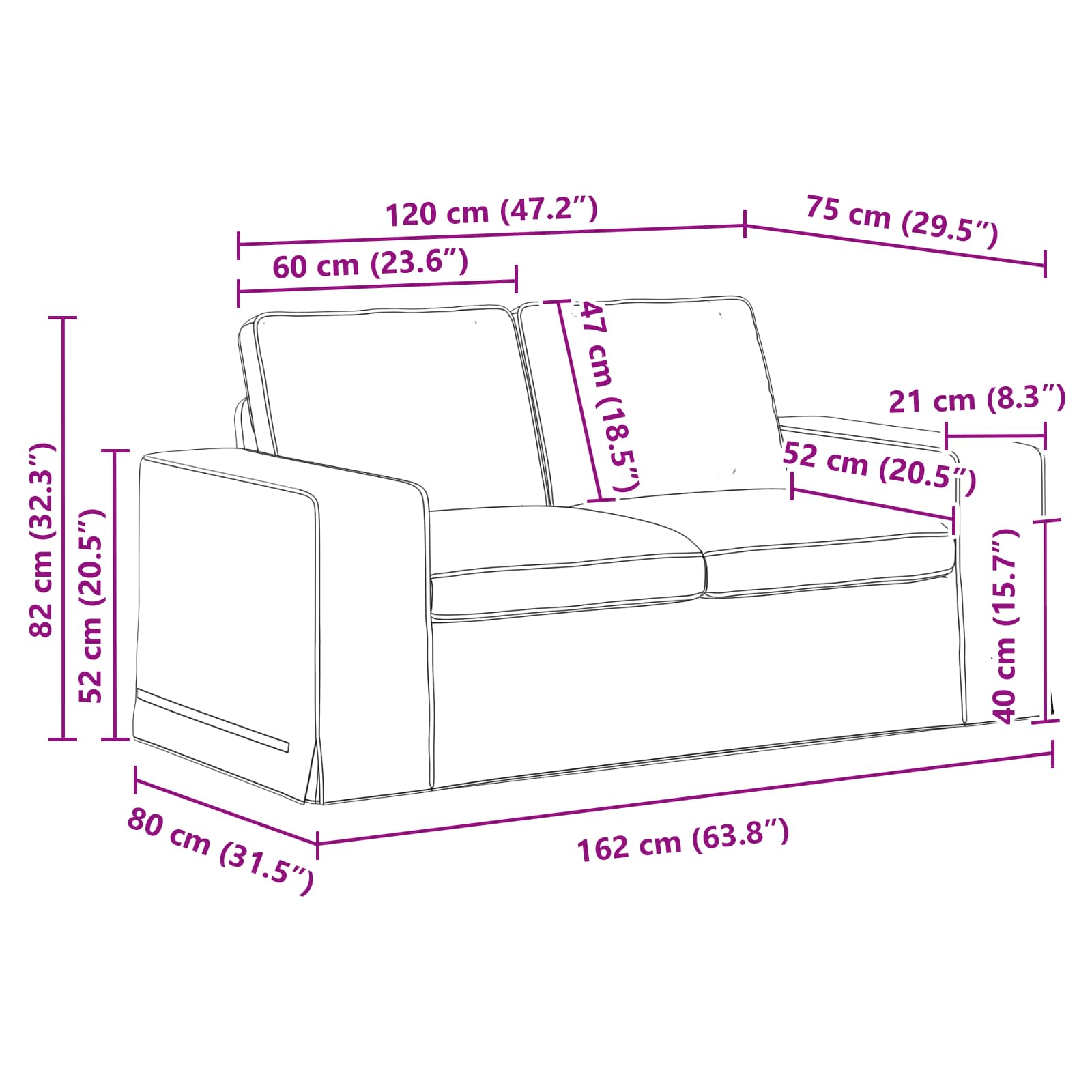 Καναπές 2 pcs Κρεμ 182 x 80 x 82 εκ ύφασμα - Pakobazaar