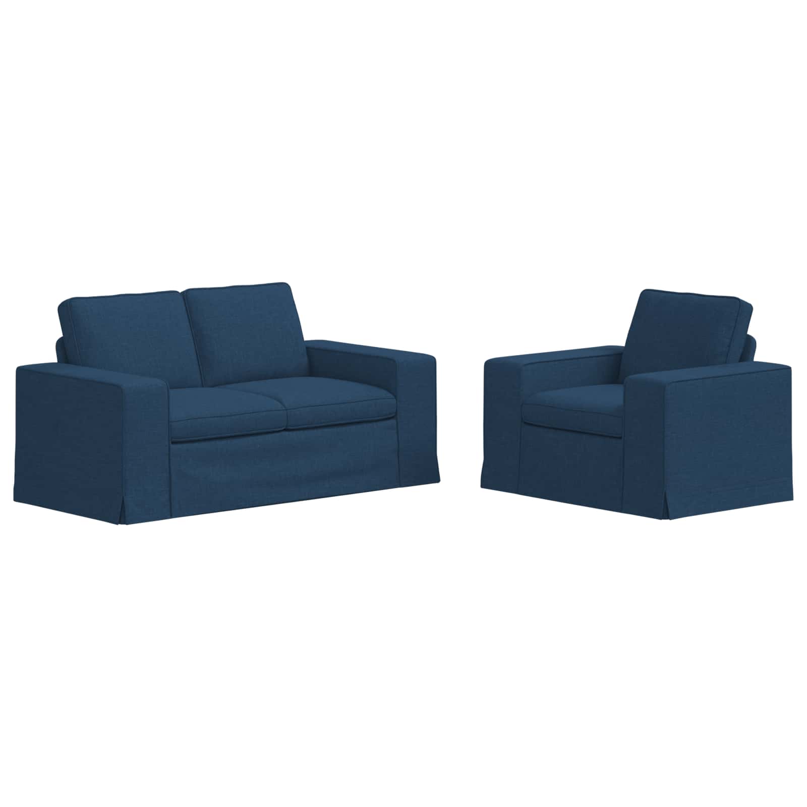 Καναπές 2 pcs Μπλε 182 x 80 x 82 εκ ύφασμα - Pakobazaar