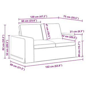 Καναπές 2 pcs Μπλε 182 x 80 x 82 εκ ύφασμα - Pakobazaar