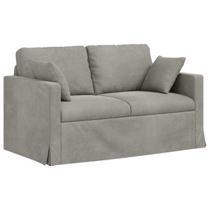 Σετ Καναπέ 2 pcs Ανοιχτό γκρι 138 x 78 x 80 εκ Βελούδο - Pakobazaar