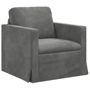 Σετ Καναπέ 2 pcs Σκούρο Γκρι 138 x 78 x 80 εκ Βελούδο - Pakobazaar