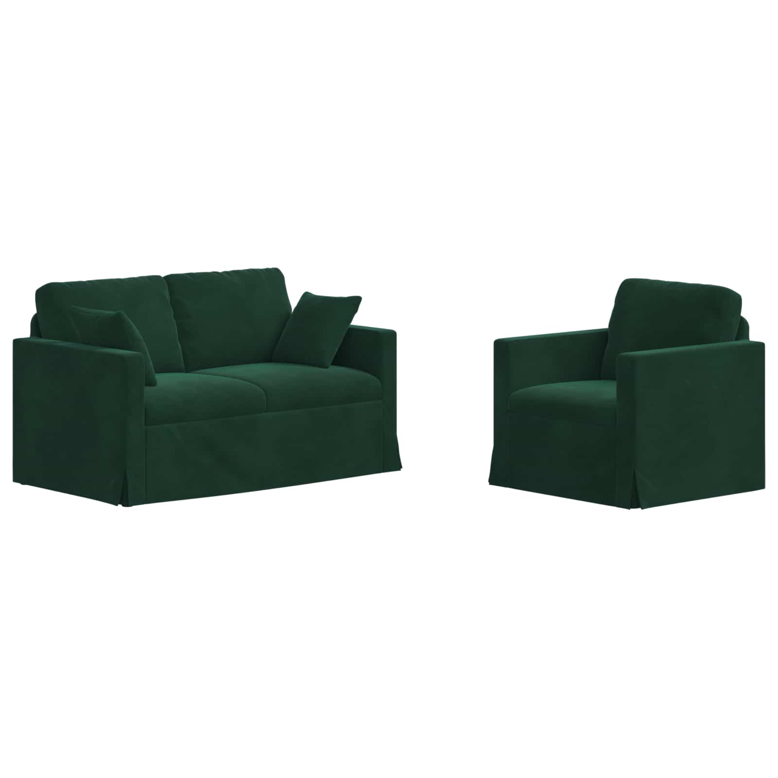 Σετ Καναπέ 2 pcs Σκούρο Πράσινο 138 x 78 x 80 εκ Βελούδο - Pakobazaar