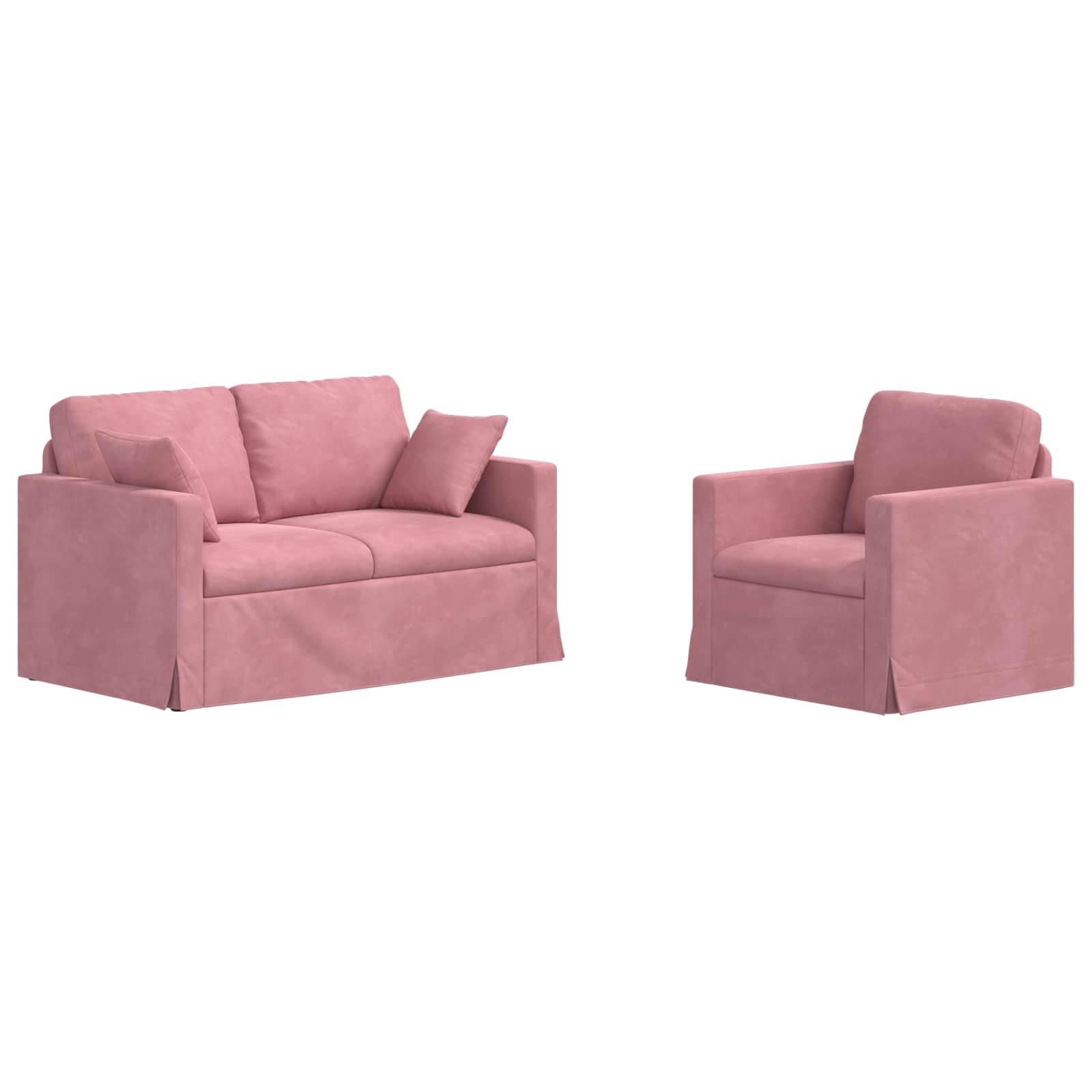 Σετ Καναπέ 2 pcs Ροζ 138 x 78 x 80 εκ Βελούδο - Pakobazaar