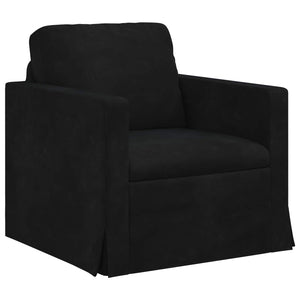 Σετ Καναπέ 2 pcs Μαύρο 138 x 78 x 80 εκ Βελούδο - Pakobazaar