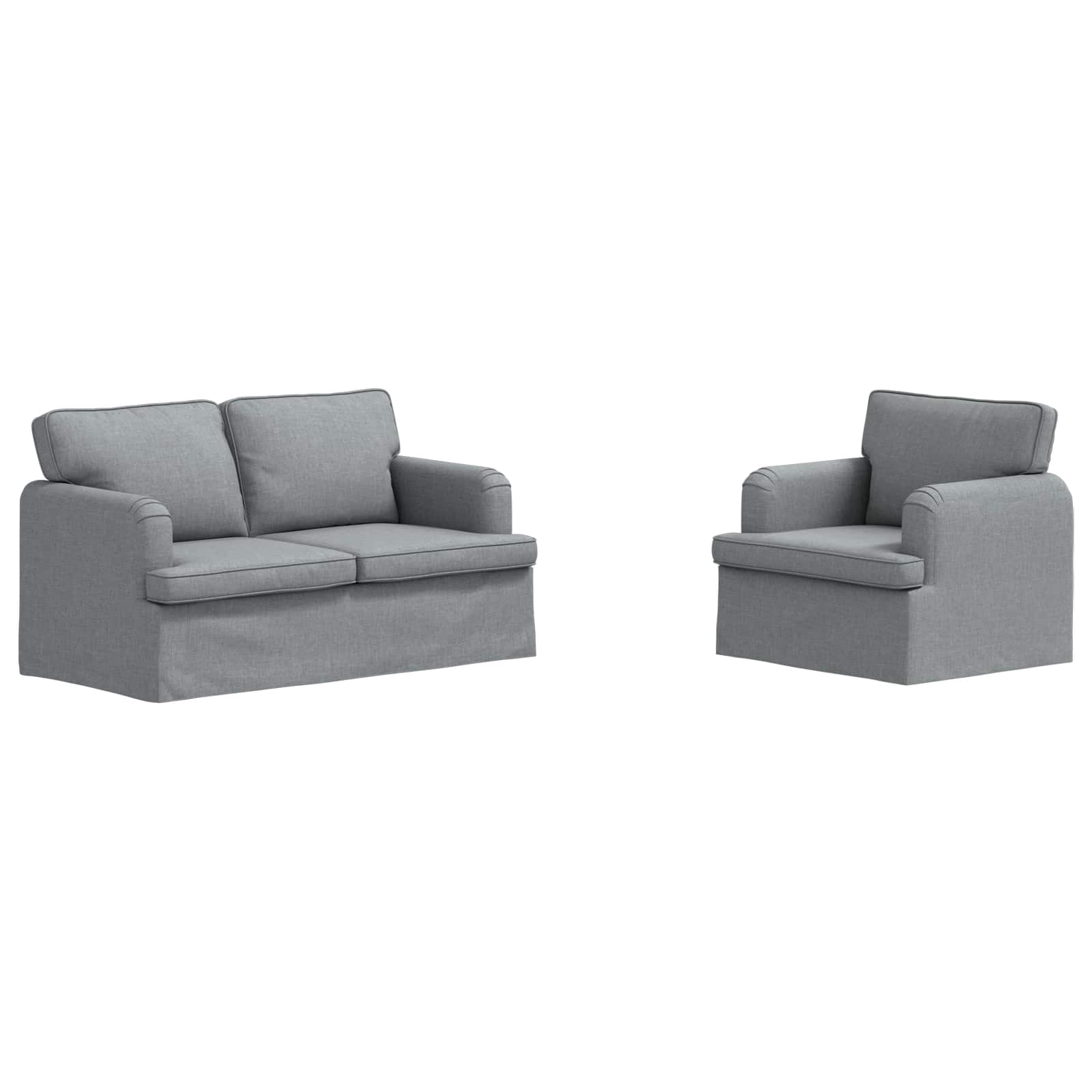 Καναπές 2 pcs Ανοιχτό γκρι 144 x 80 x 85 εκ ύφασμα - Pakobazaar