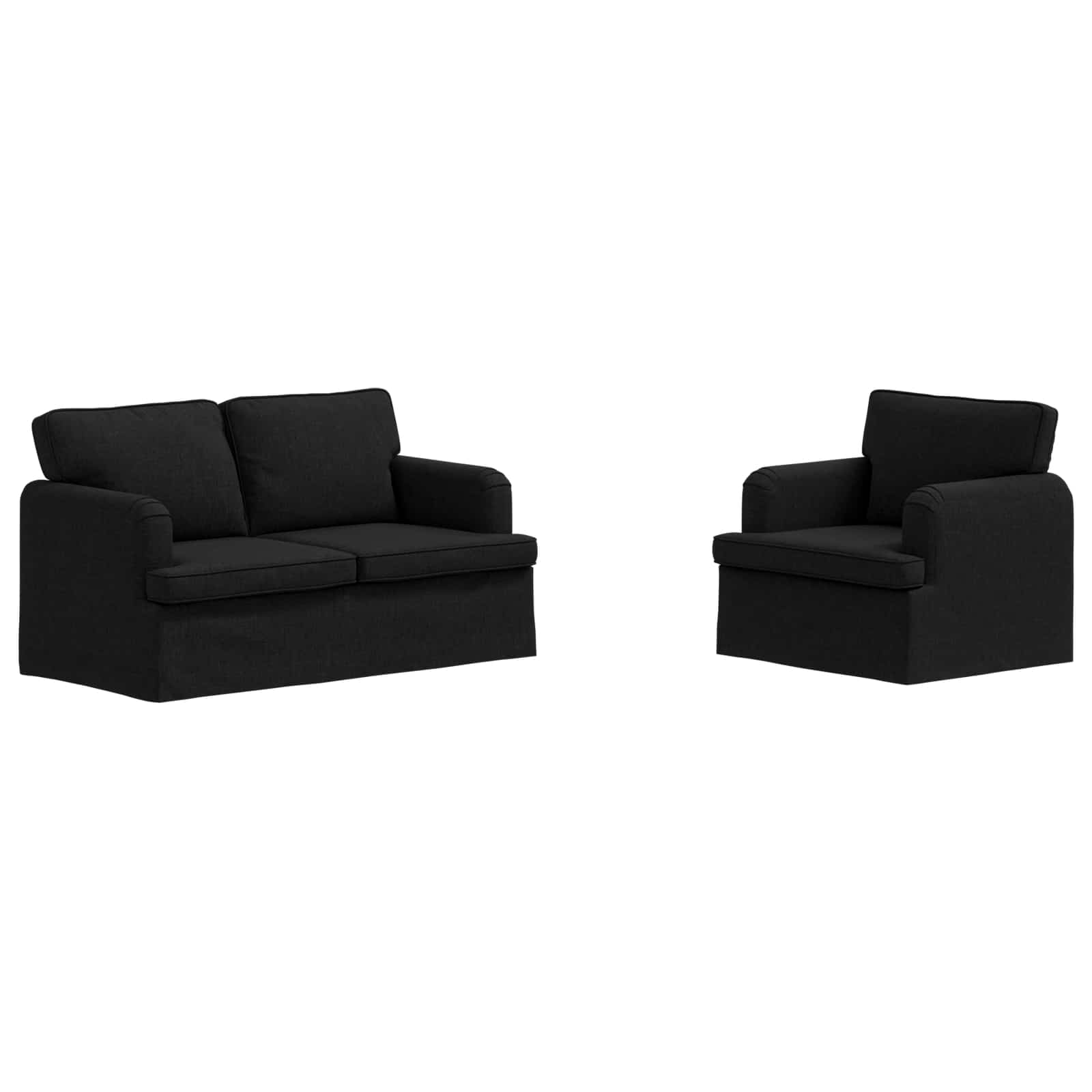Καναπές 2 pcs Μαύρο 144 x 80 x 85 εκ ύφασμα - Pakobazaar