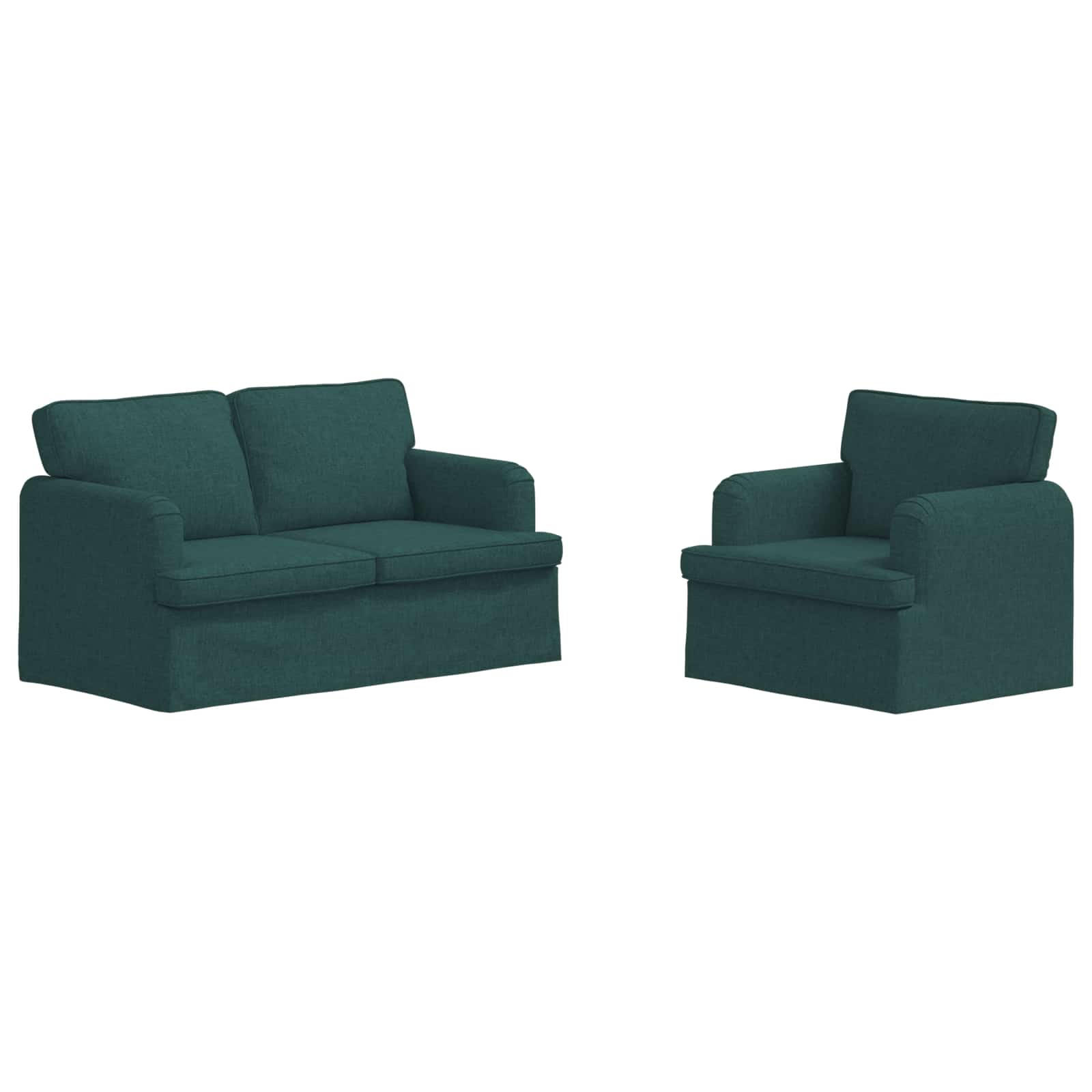 Καναπές 2 pcs Σκούρο Πράσινο 144 x 80 x 85 εκ ύφασμα - Pakobazaar