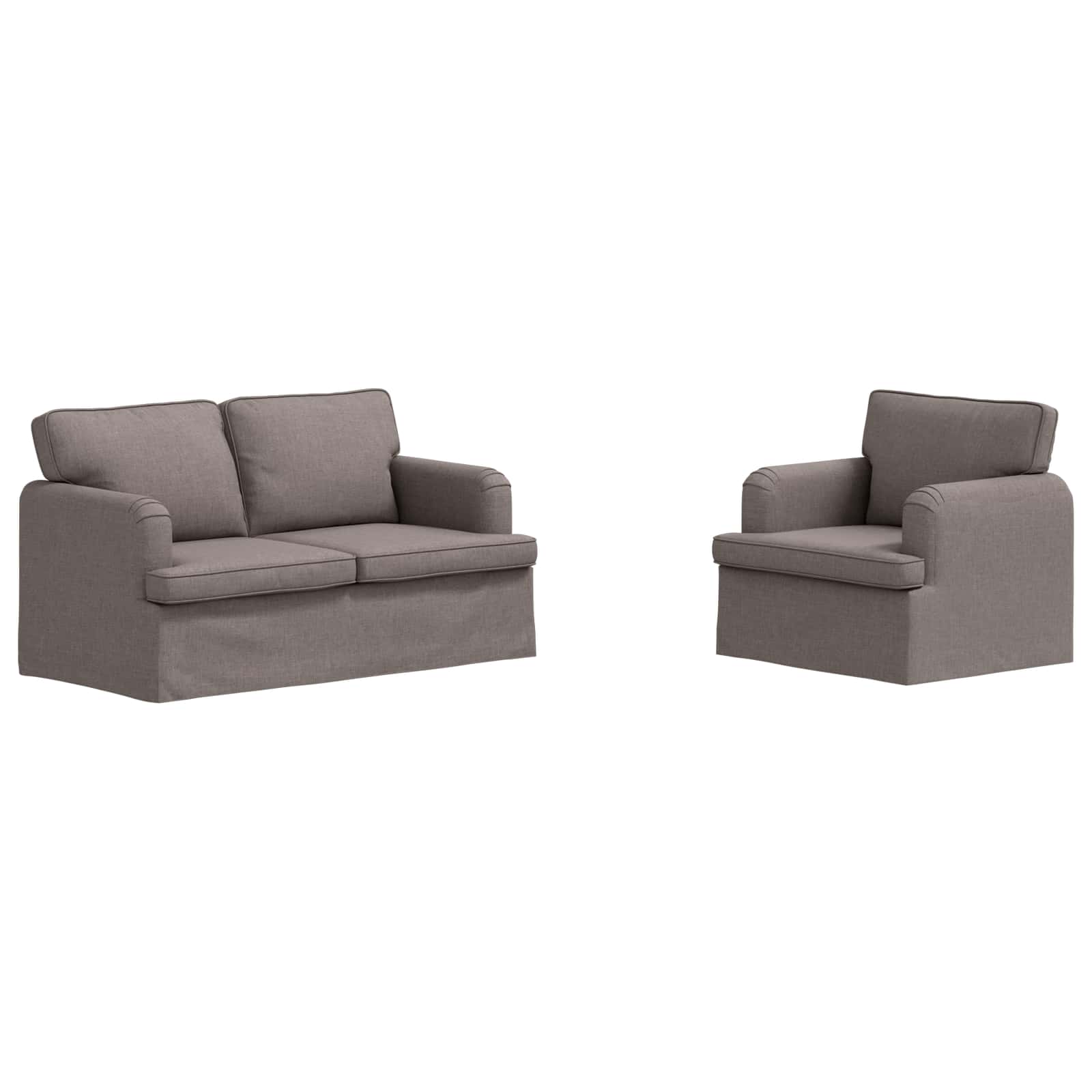 Καναπές 2 pcs Taupe 144 x 80 x 85 εκ ύφασμα - Pakobazaar