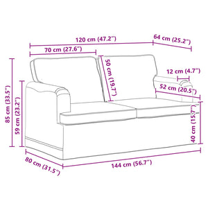 Καναπές 2 pcs Taupe 144 x 80 x 85 εκ ύφασμα - Pakobazaar