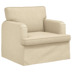Καναπές 2 pcs Κρεμ 144 x 80 x 85 εκ ύφασμα - Pakobazaar