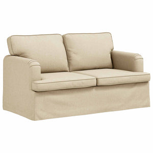 Καναπές 2 pcs Κρεμ 144 x 80 x 85 εκ ύφασμα - Pakobazaar