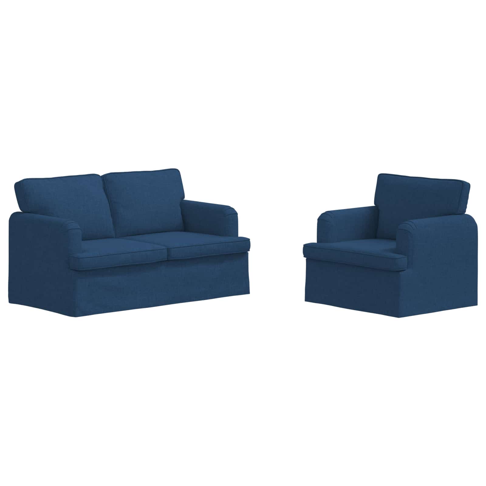 Καναπές 2 pcs Μπλε 144 x 80 x 85 εκ ύφασμα - Pakobazaar