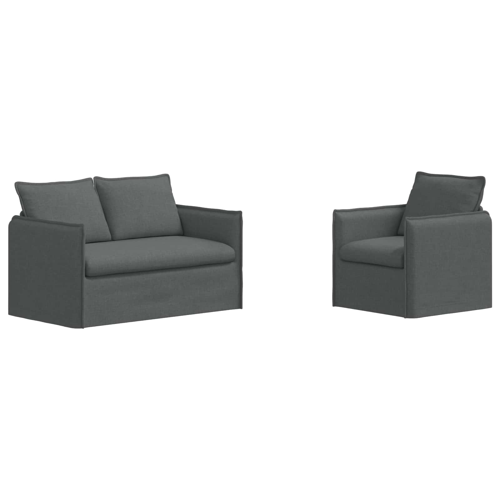 Καναπές 2 pcs Σκούρο Γκρι 196 x 82 x 85 εκ ύφασμα - Pakobazaar