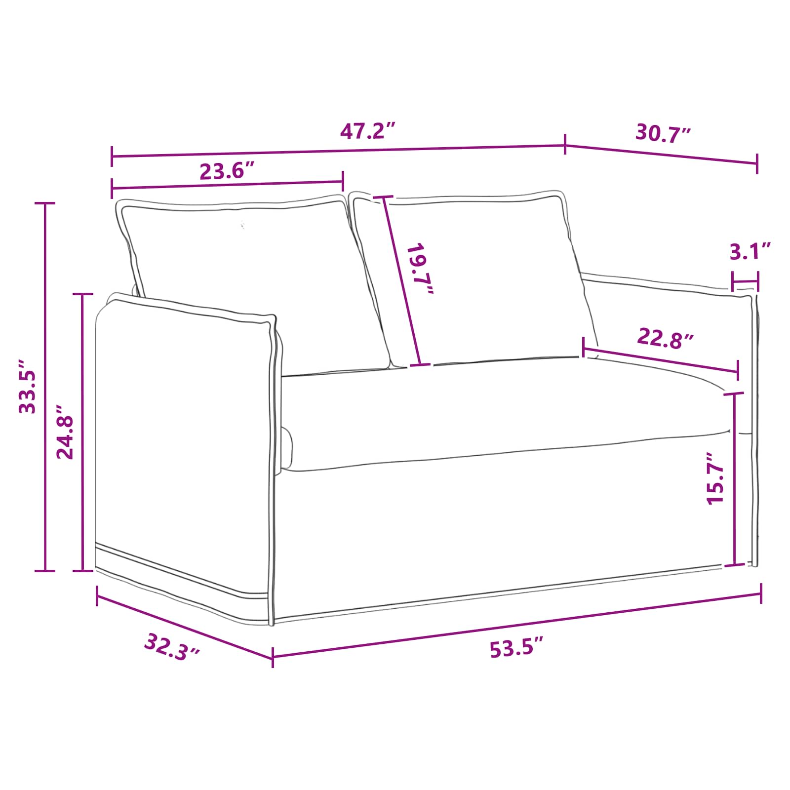 Καναπές 2 pcs Σκούρο Γκρι 196 x 82 x 85 εκ ύφασμα - Pakobazaar
