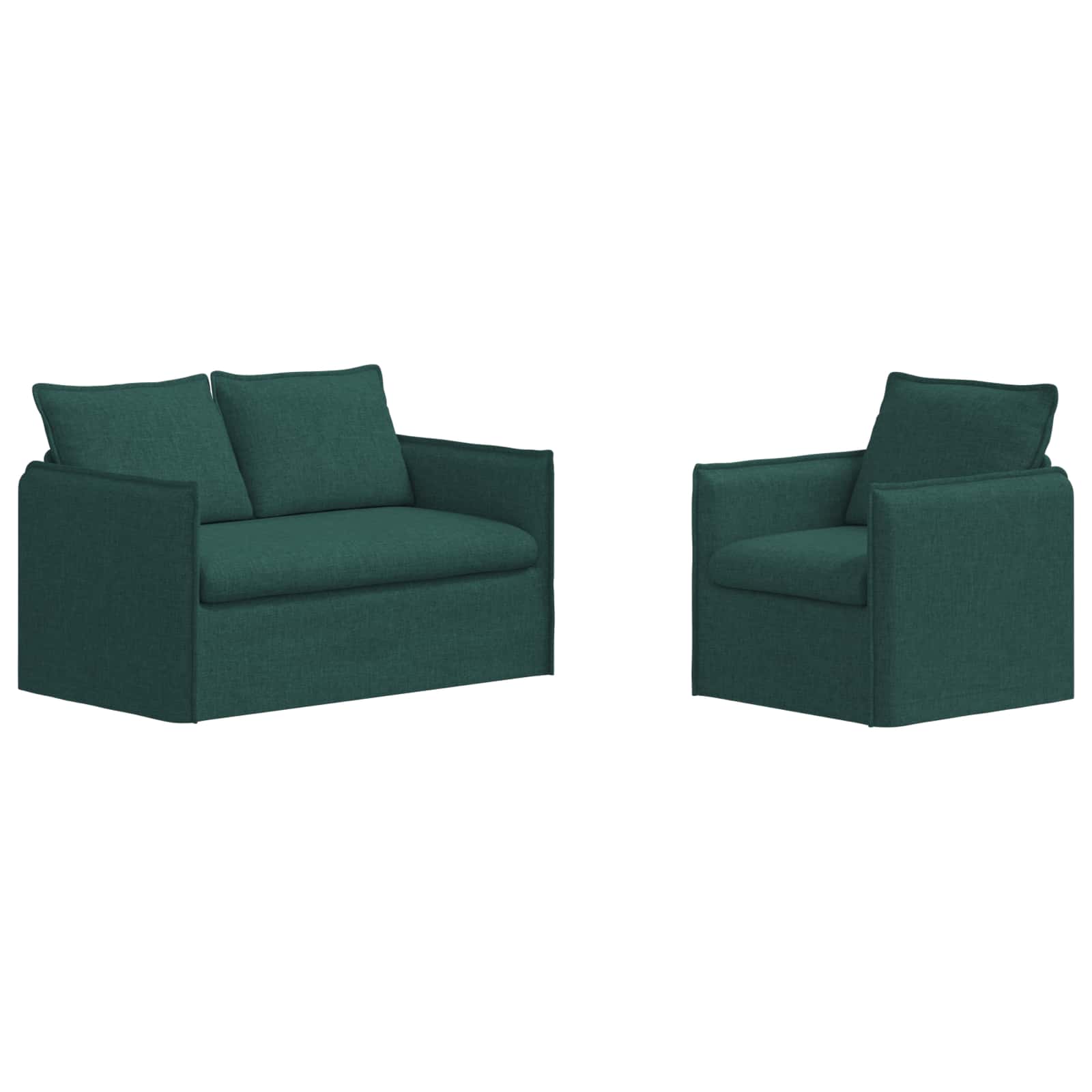 Καναπές 2 pcs Σκούρο Πράσινο 196 x 82 x 85 εκ ύφασμα - Pakobazaar