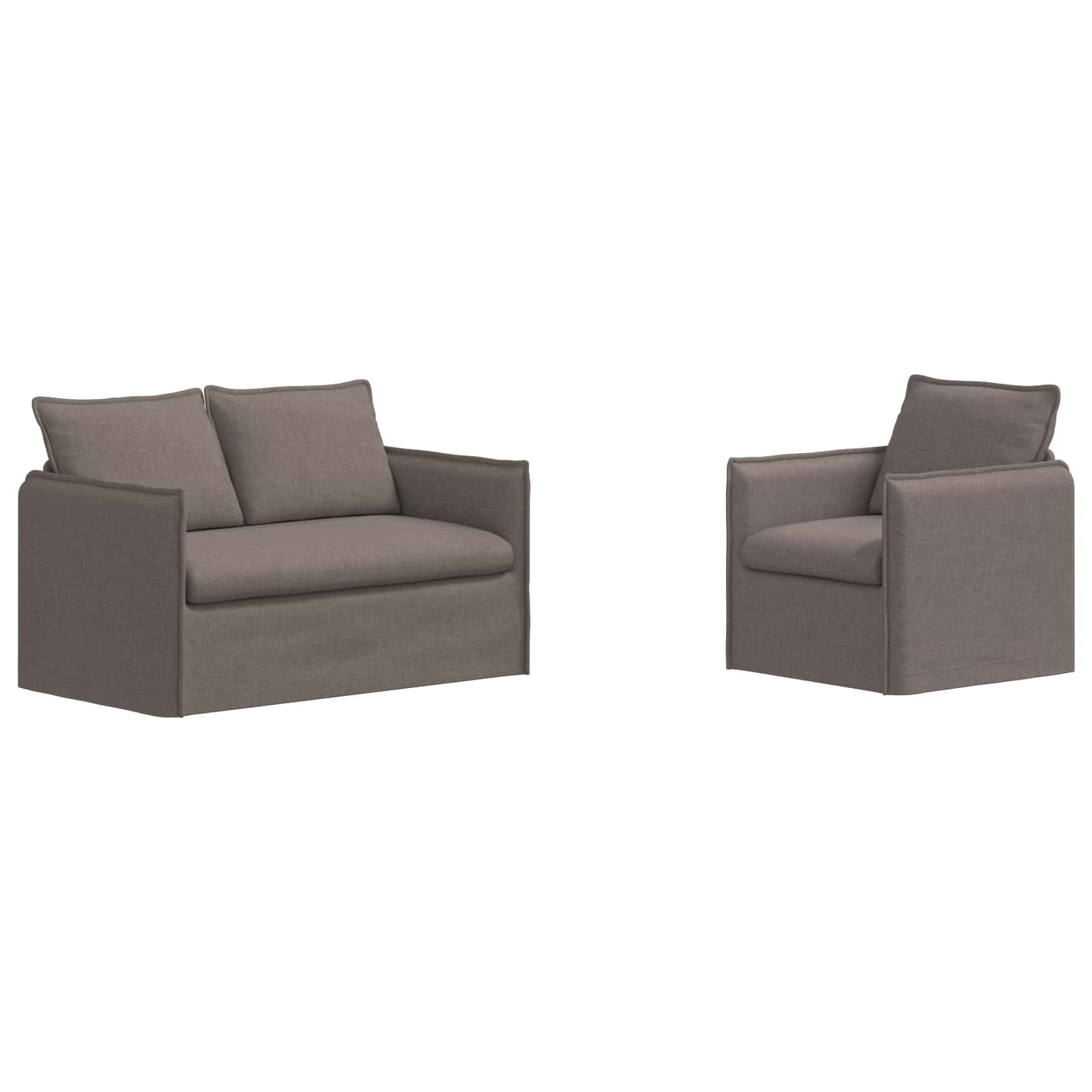 Καναπές 2 pcs Taupe 196 x 82 x 85 εκ ύφασμα - Pakobazaar